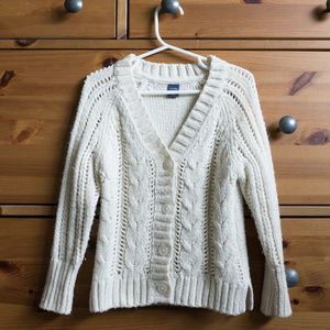 Gap Baby Off White Cable Sweater Cardigan Size 4T